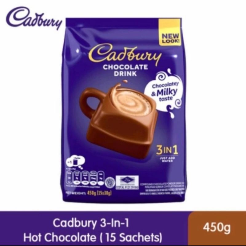 

Cadbury Hot Chocolate Drink 3in1 390gr-450gr/cadbury drink 3in1