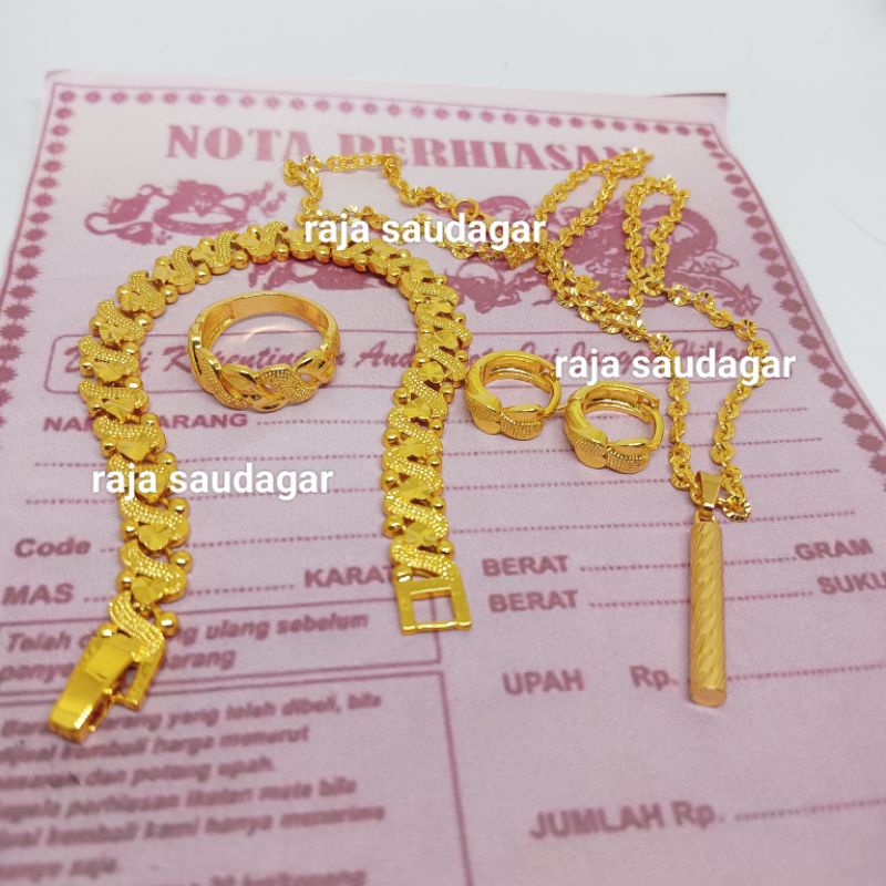 (COD) 1 Set Perhiasan Wanita Terbaru, Perhiasan Dewasa Titanium 1 Set komplit, Perhiasan Wanita Lapis Emas 24k Anti Luntur dan Karat