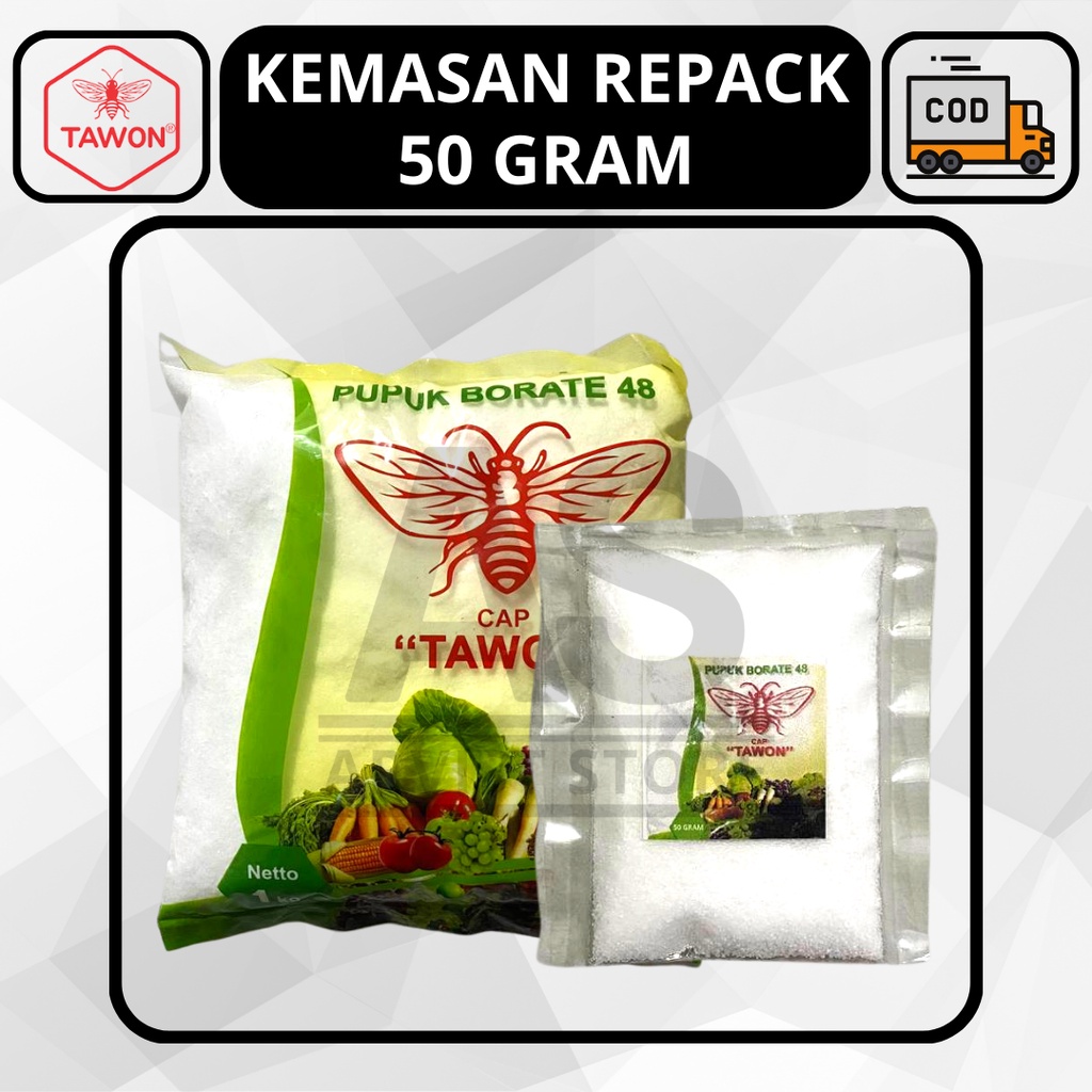 Pupuk BORATE 48 Pupuk Mikro Boron Kemasan Repack 50 Gram Original Cap Tawon BORATE48