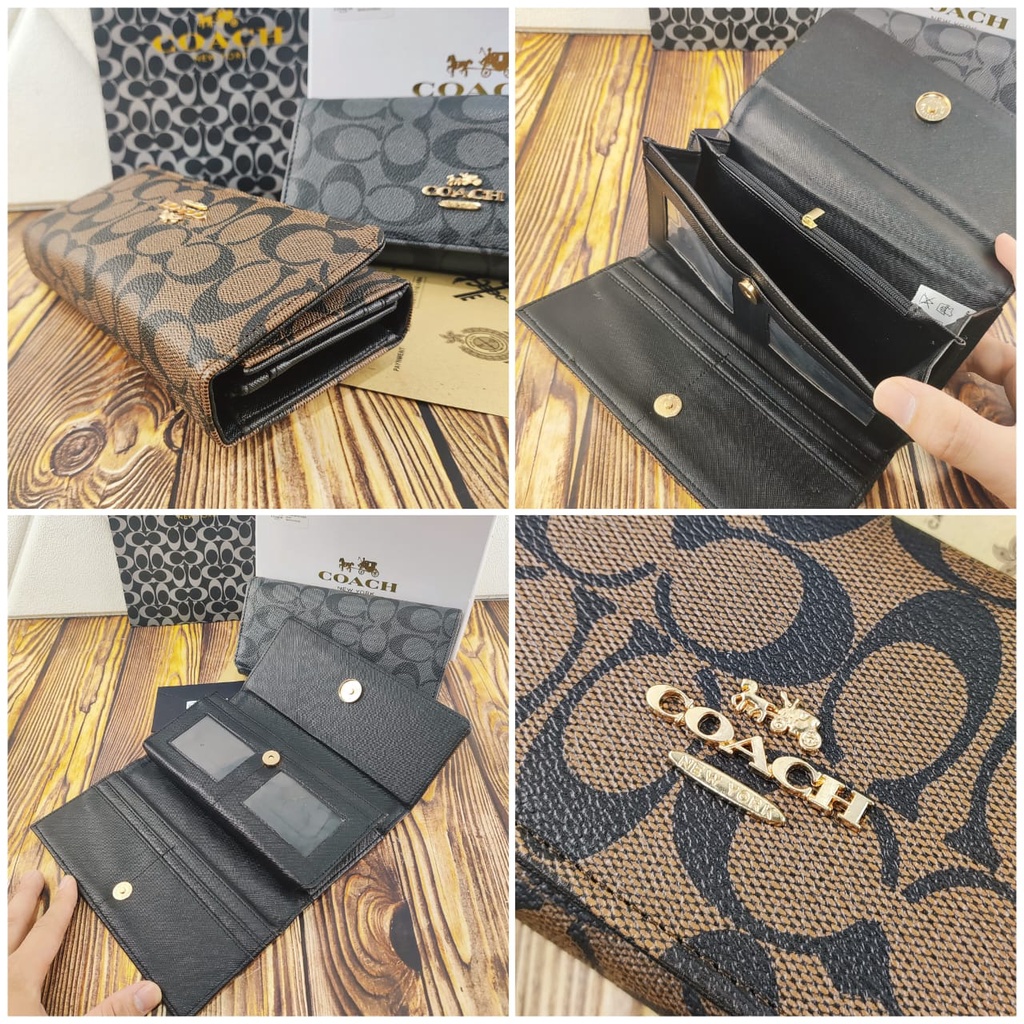 VIBELLESHOPBAGS / DOMPET LIPAT COCH SLOT KARTU BANYAK RUANG KUALITAS IMPORT FULL SET 1755