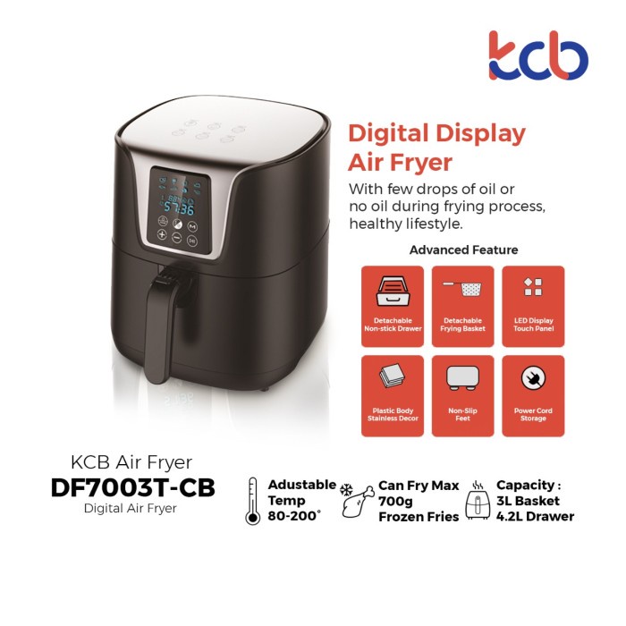 [Fryer] Kcb Digital Air Fryer Df7003T-Cb [Dapur]