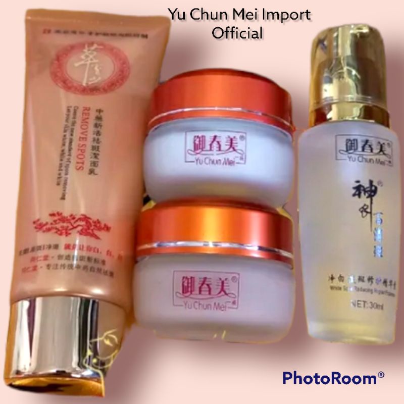 Yu Chun Mei Gold Gingseng GANODERMA PAKET LENGKAP [ Cream Siang, Malam, Sabun, Serum ]