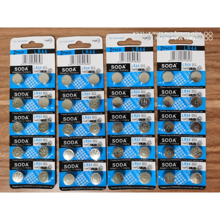 1 PACK 1 LEMBAR BATRE LR44 SODA / Batrai kancing / Baterai / Baterai AG13/LR44H/357A / BATRE LASER L