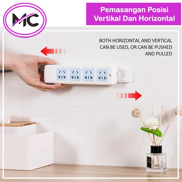 Tempelan Dinding Stop Kontak Lisrik Remote AC Colokan Soket Terminal Gantungan Holder Serbaguna