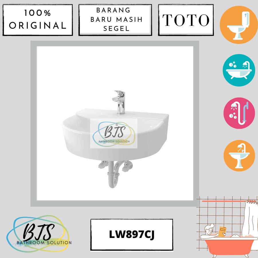 Wastafel gantung TOTO LW897CJ / LW 897 CJ / LW 897CJ / LW897 CJ / LW89