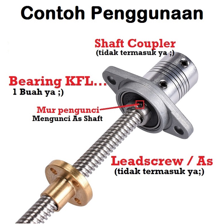 [HAEBOT] Bearing Pillow Block KFL005 25mm Bracket Holder Shaft LeadScrew CNC 3D Printer Ball Threaded Rod As Besi Mekanik Screw Vertikal