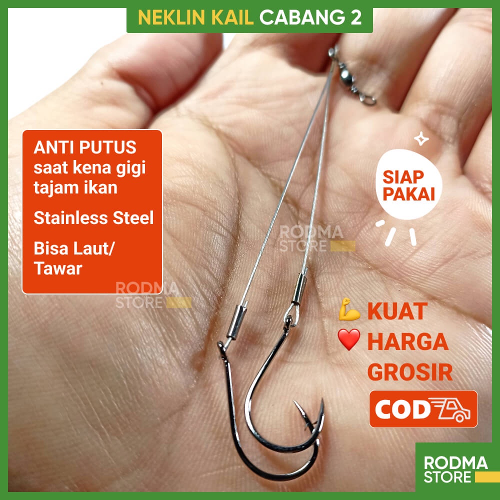 Senar Pancing Leader Kawat NEKLIN Kail Pancing siap Pakai Lengkap