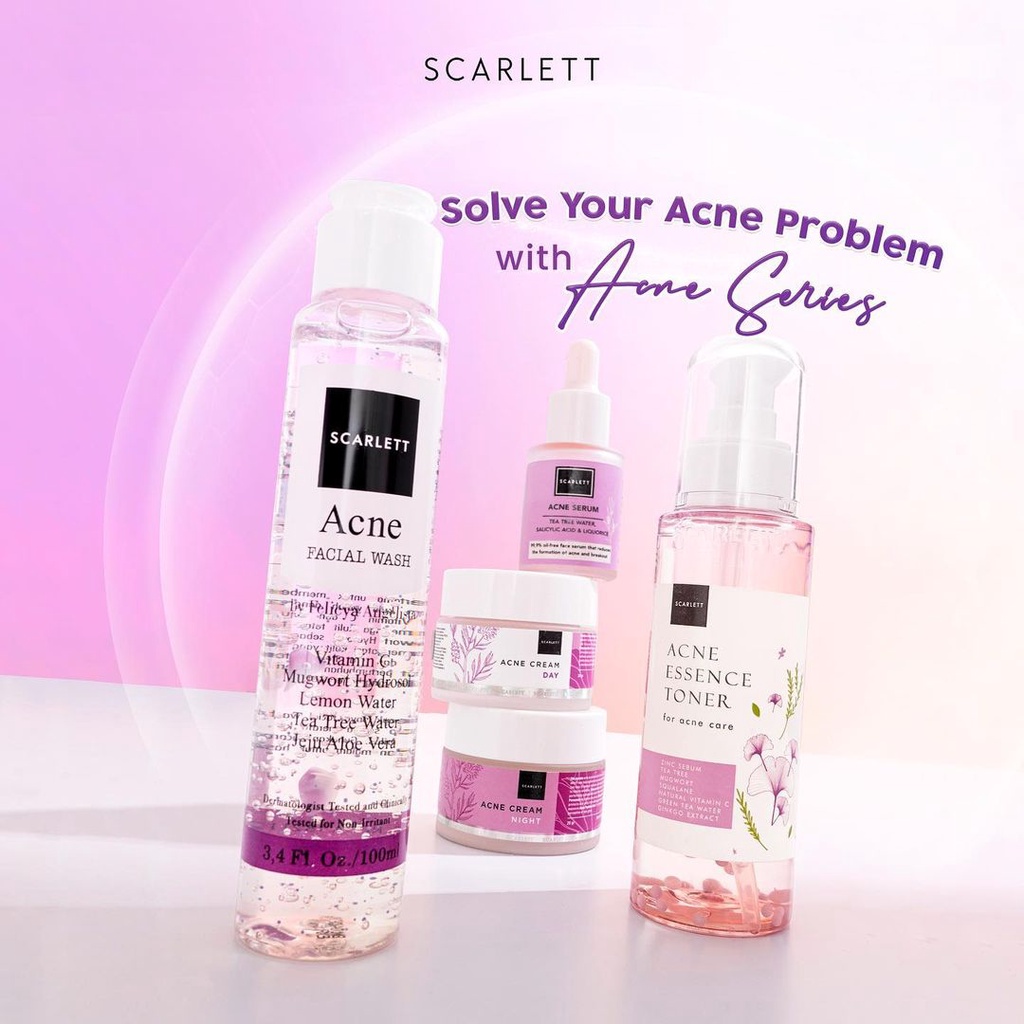 Scarlett Whitening Acne Series [Free GIFT] Treatment Paket Original BPOM Halal By Felicya Angelista