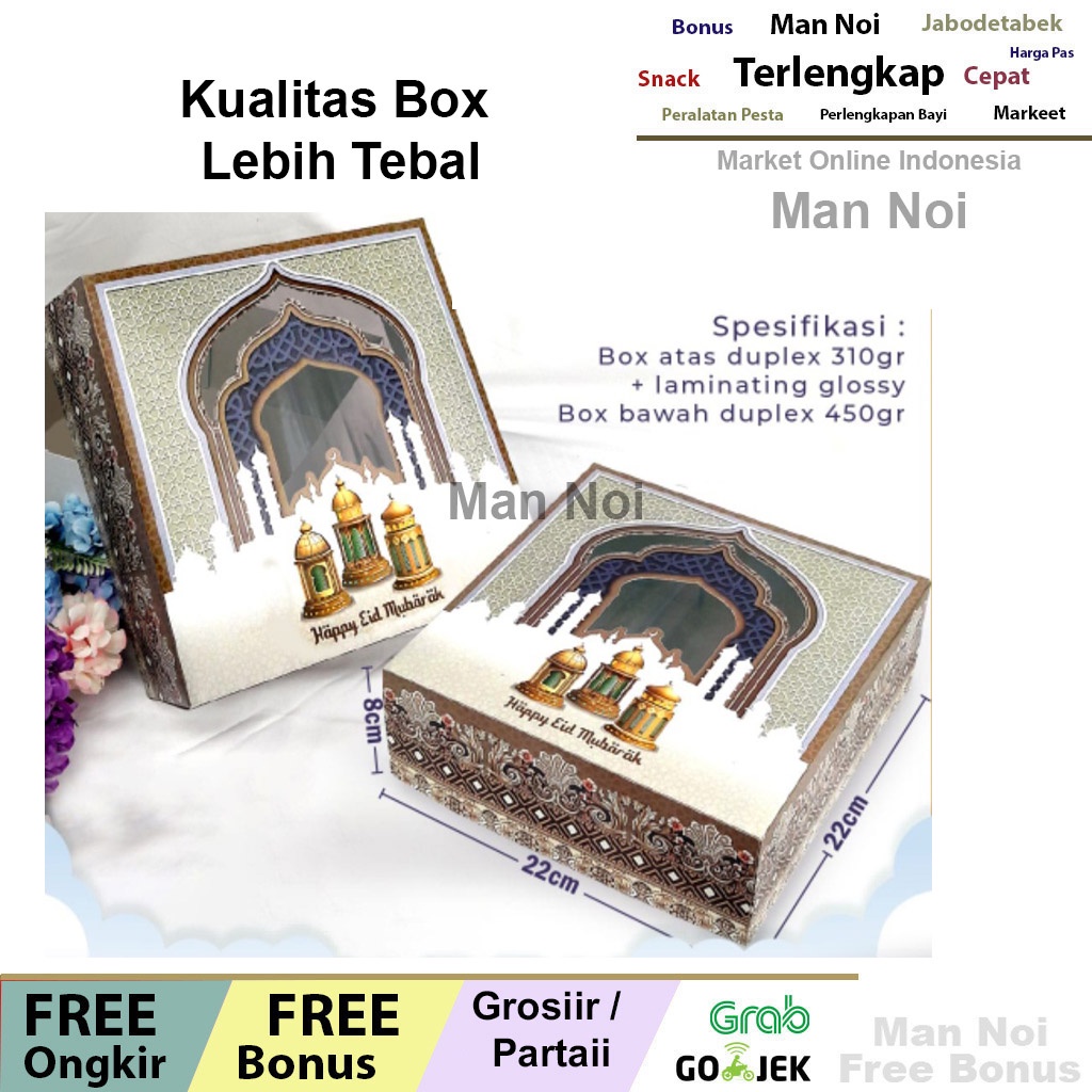 

Box kue lebaran untuk kue kering, roti,snack dus idul fitri