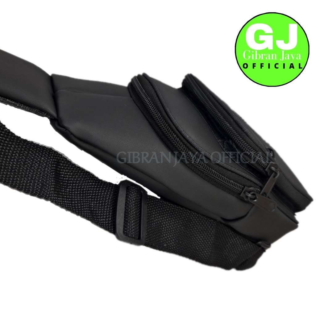 Waistbag Tas Selempang Hitam Pria dan Wanita Waterproof