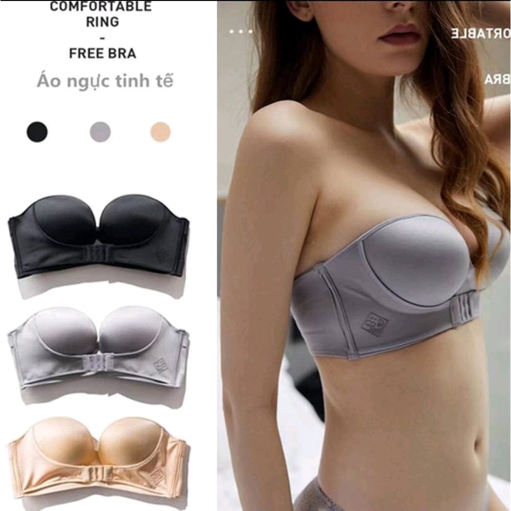 BH Bra Wanita Model Push Up Tanpa Tali Strap Bahan Non Slip