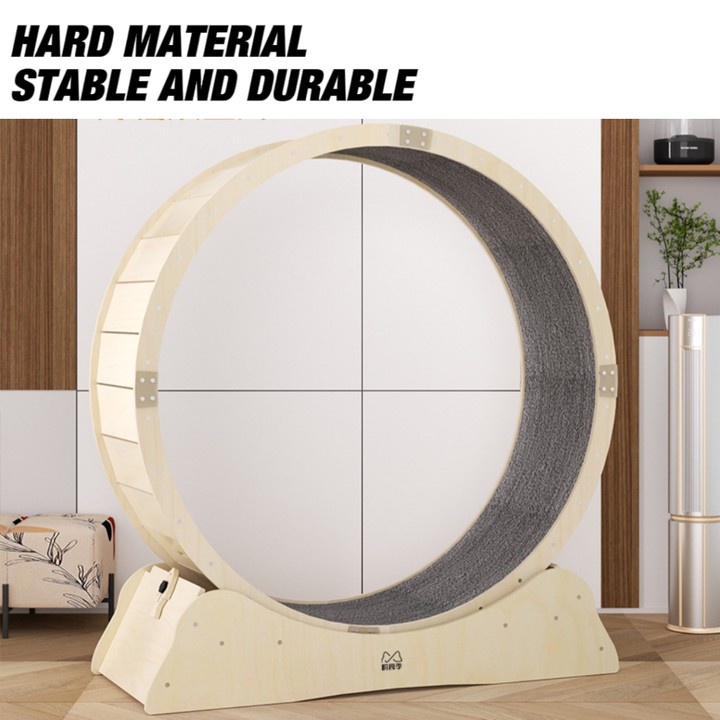 ⚡Ready&amp;Garansi⚡Cat Spinner Cat Play Mainan Kucing Kucing Treadmill Wooden Panjatan Kucing Running Wheel Domestic Exercise Cat Scratcher Interactive Anti-depression Pet Fun Toys Kerro