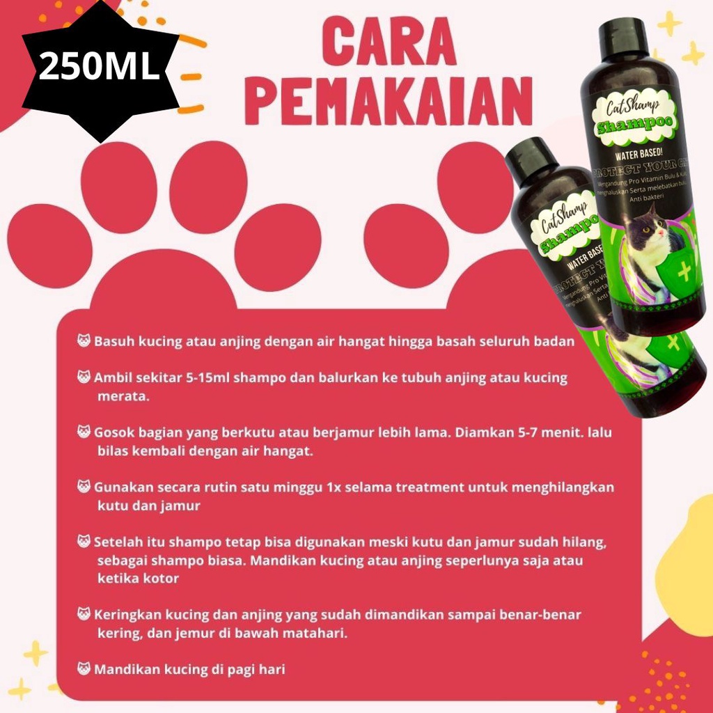 SHAMPO KUCING &amp; ANJING ANTI KUTU &amp; JAMUR CATSHAMP 250ML FEZONE