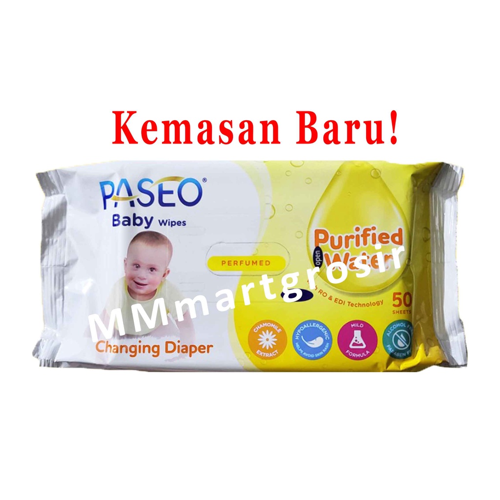 PASEO BABY WET TISSUE 50 SHEET / TISSU BASAH BAYI 50 SHEET