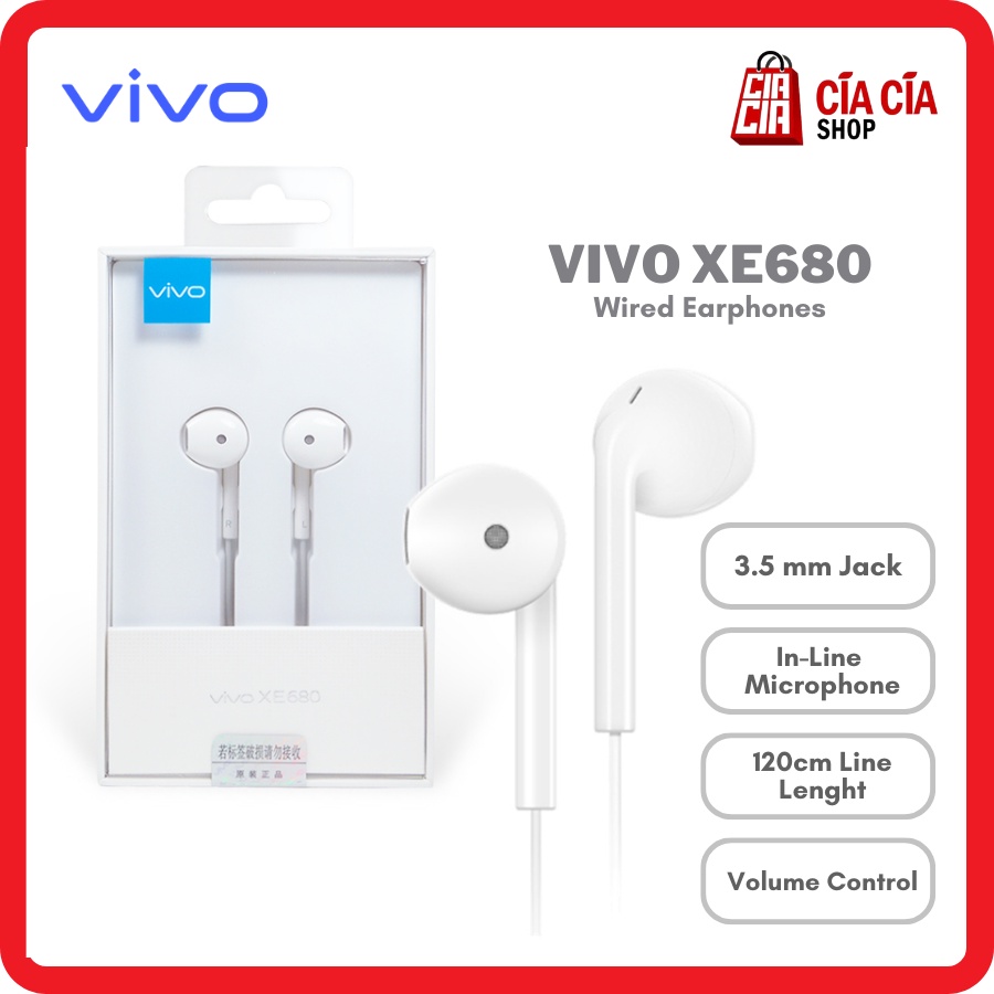 earphone Vivo Original V5 Plus V7 XE680 headset handsfree HIFI ORI 100%