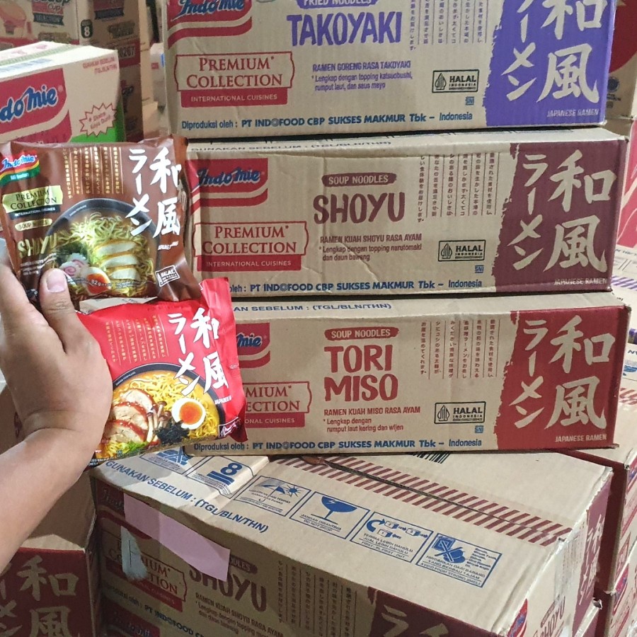 

CTN 20S - MI INDOMIE PREMIUM TAKOYAKI 40128 / TORIMISO 40098/ SHOYU 40111 - KARTONAN