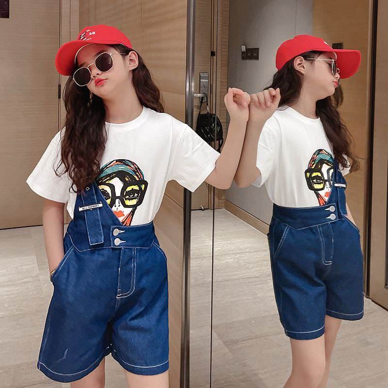 Setelan Overall JEANS Anak Perempuan Modern Girl