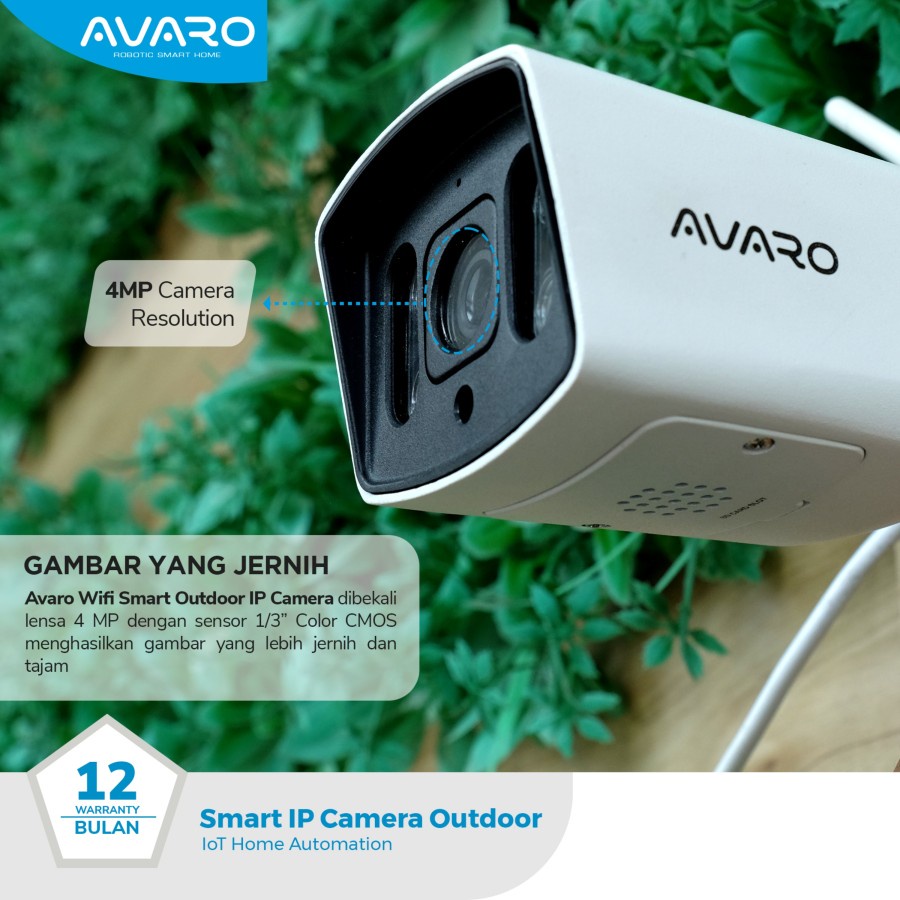 Avaro CT03 IP Camera CCTV Wifi Smart 4MP Color Nighvision Outdoor