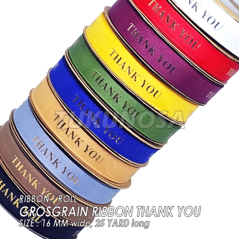 

PERROLL GROSGRAIN RIBBON THANK YOU 16 MM PITA HAMPERS PITA KADO BUKET GROSGRAIN 1,6 CM