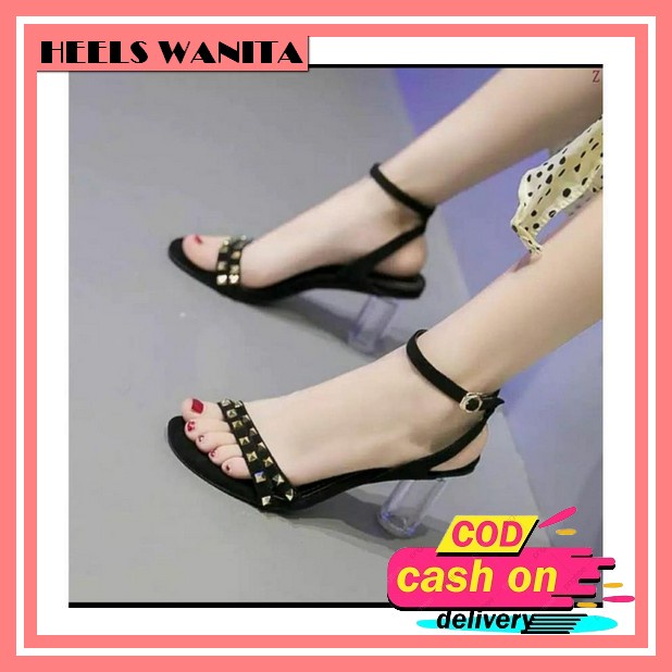 Sendal Sandal Hak Tinggi High Heels Hak Tahu Hils Tali Wanita Cewek Murah Sandal High Heels Remaja W