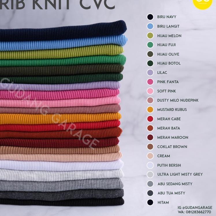 Hot Sale RIB KNIT RAJUT METERAN CVC RESTOCK BANYAK WARNA