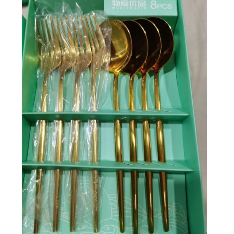 SIAP KIRIM Tableware Gift Box Sendok Garpu Korea, isi 8pc / Hampers / Kado / Souvenir pernikahan