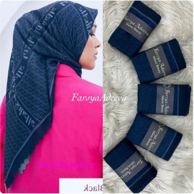 SEGI EMPAT LASERCUT MOTIF DEENAY LASABEL NAVY