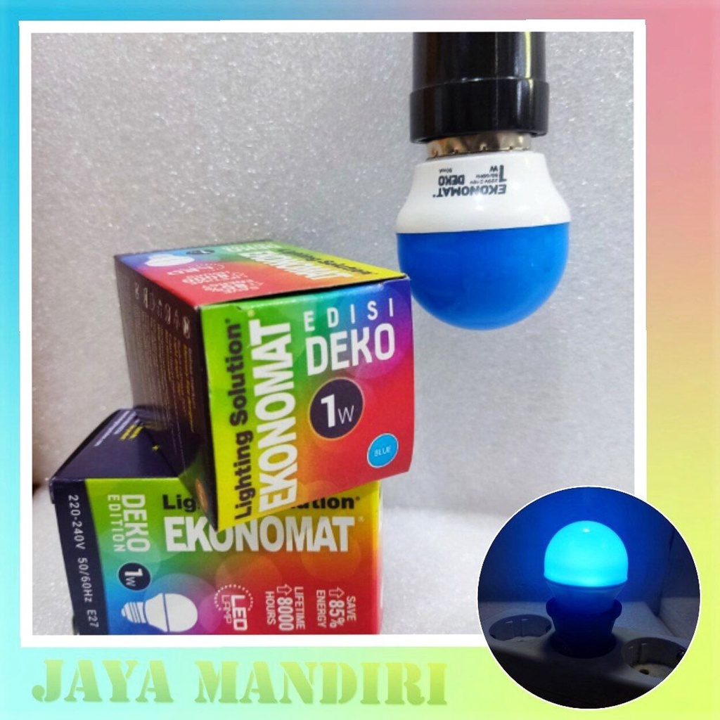 LED EKONOMAT 1W 1 W Watt Biru DEKO E27 Bulb Blue 1watt 1w Lampu Tidur 1 w 1Watt Hias Cafe