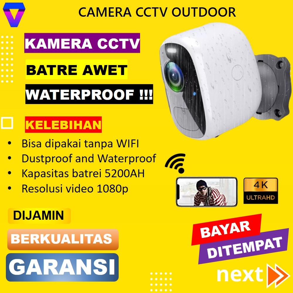 IP CAMERA CCTV WIFI OUTDOOR WATERPROOF TANPA KABEL SAMBUNG HP KAMERA KEBUN SAWIT TANPA LISTRIK PORTABLE JS174