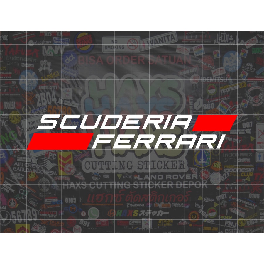 Cutting Sticker Scuderia Ferrari Ukuran 12 Cm Untuk Motor Mobil