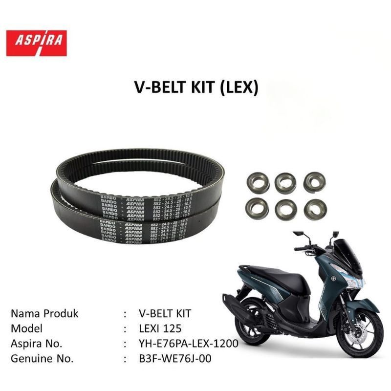 Vbelt Set Vanbelt Set Lexi Original Aspira YH-E76PA-LEX-1200