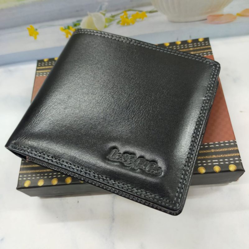 COD Dompet kulit asli pria selapis LUIS FIGO Pria Cowo Laki Asli 100% dari kulit sapi/Dompet Kulit Full Up,TAHAN API Dan Kuat