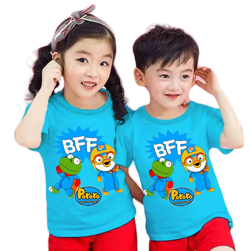 Kaos anak PORORO unisex cewek/cowok atasan