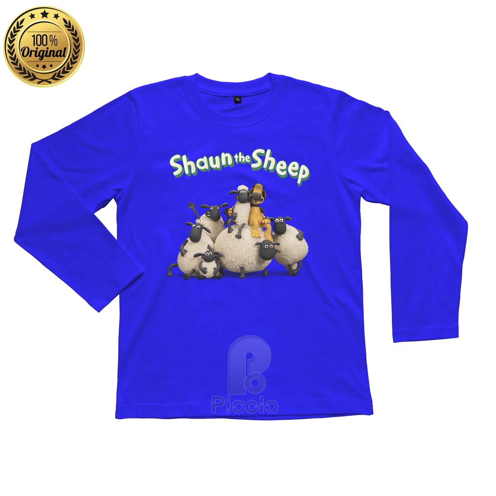 (FREE NAMA) BAJU KAOS ATASAN LENGAN PANJANG ANAK MOTIF KARTUN SHAUN THE SHEEP UNISEX