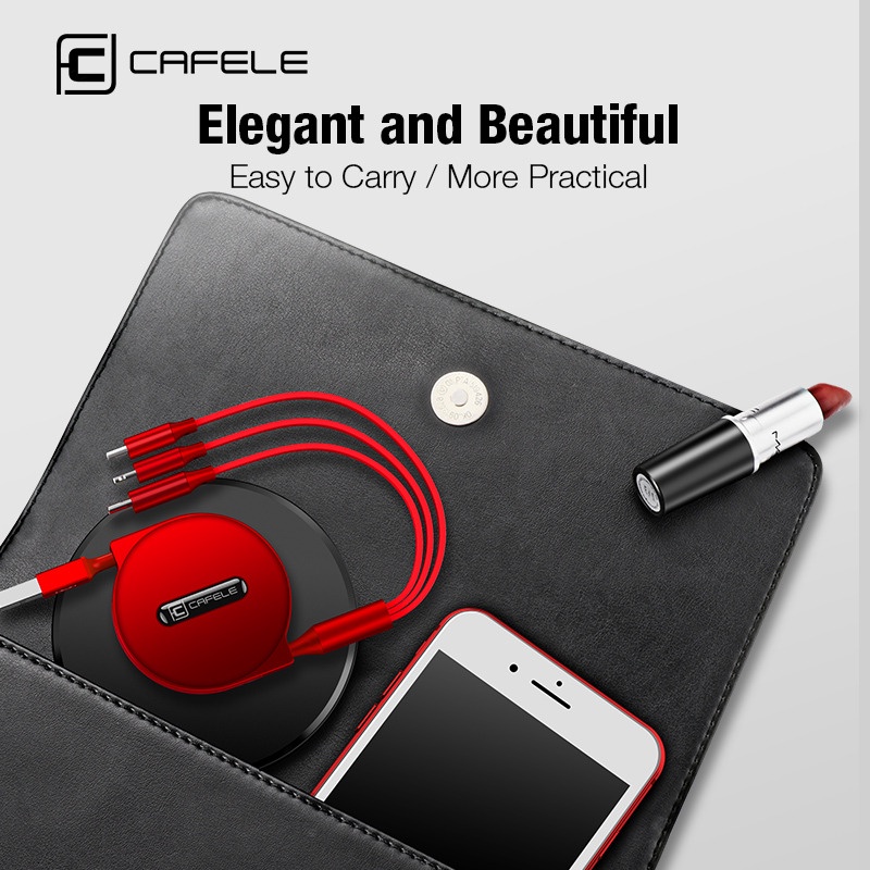 CAFELE Kabel Charger USB 3in1 Micro Type-C Fast Charging Murah Meriah HQ