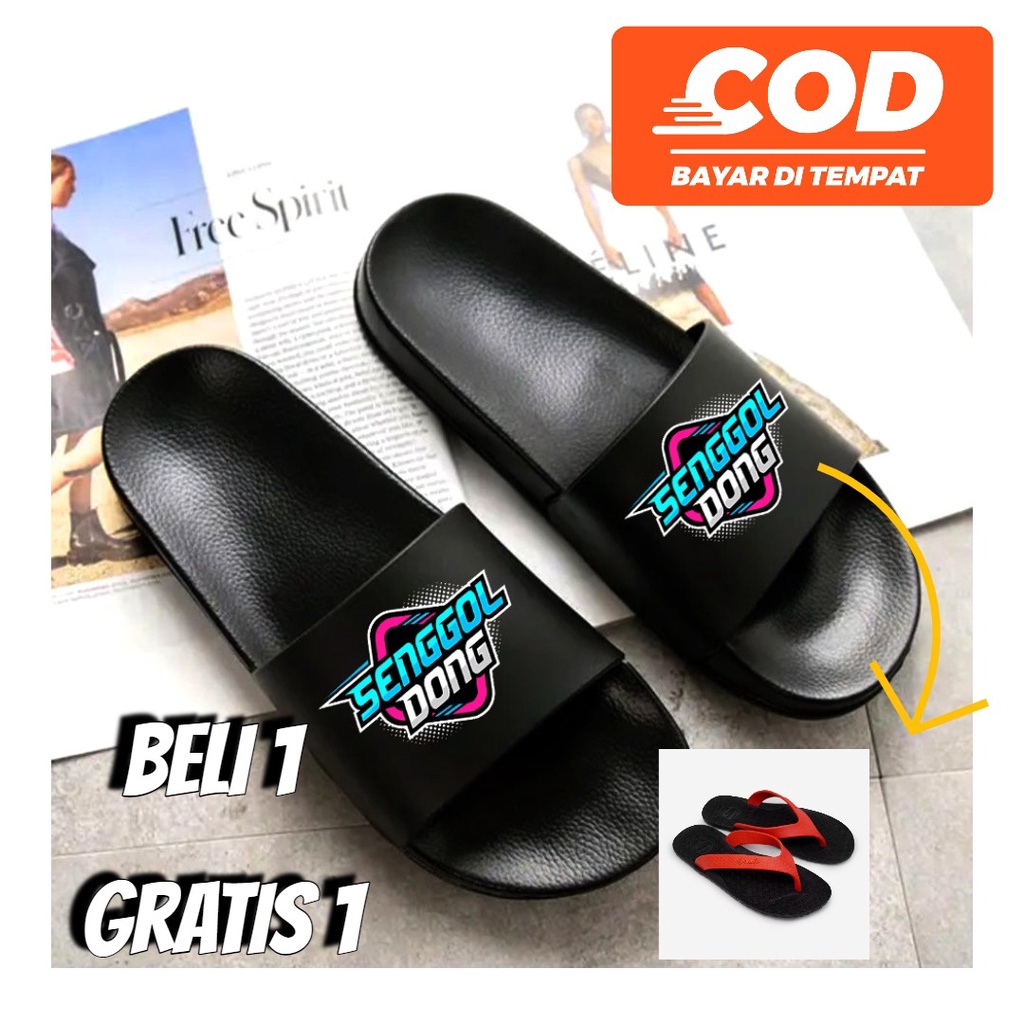 BELI 1 GRATIS 1 Sandal selop karet Sandal japit karet KETZO MAX Trendy