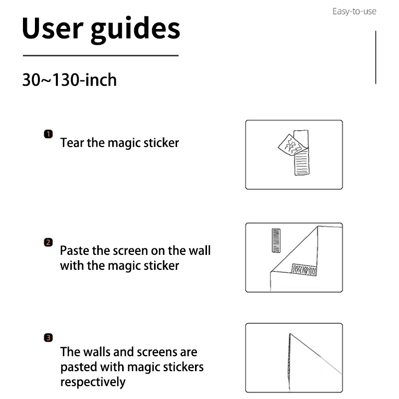 QIAOLET Kain Layar Proyektor Dinding Screen 100 Inch Kain Layar Projector Anti Light Ambient Screen Curtain Layar Proyektor for Z1/YG300/C500/N1