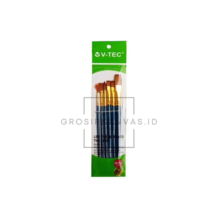 Grosir Kuas Lukis Cat Air Minyak Akrilik Poster V-Tec A0342 - Watercolor Acrylic Paint Brush 1 Set I