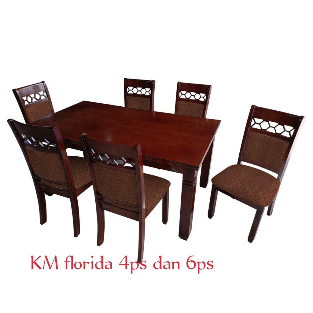 Meja Makan Kayu / Dining Set Florida