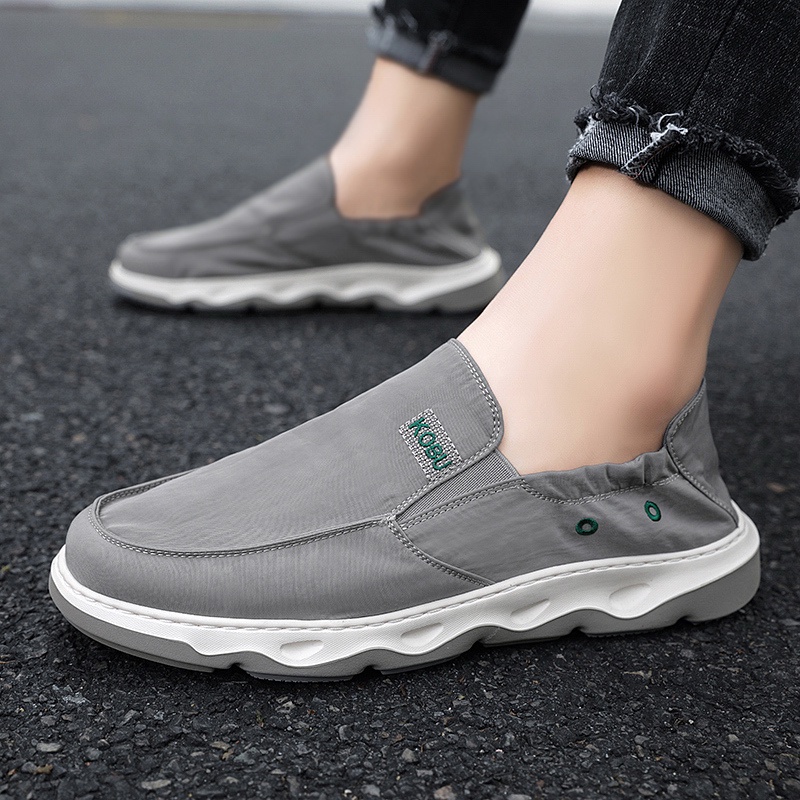 COD Kekinian Tahan Air Waterproof Ringan Sepatu Pantofel Kanvas Slip On Pria Kerja Santai Anti Slip Semi Formal Empuk Sekolah Kantor 266