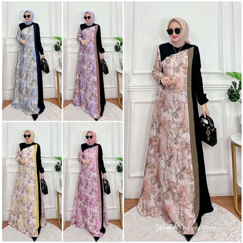 Keisya dress by Wadah muslim gamis new lusy gamis deyura terbaru