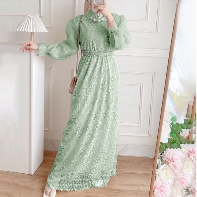 Baju Gamis Lebaran Remaja Wanita Model Terbaru 2023 Simple Dan elegan - Maxi Miren Gamis Wanita Baha