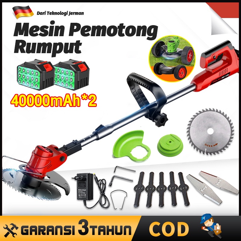 Mesin Potong Rumput Batrai 288V Mesin Pemotong Rumput Listrik Pemotong Rumput Elektrik Cordless Lawn Mower Electric Grass Trimmer With Li-ion Batteries