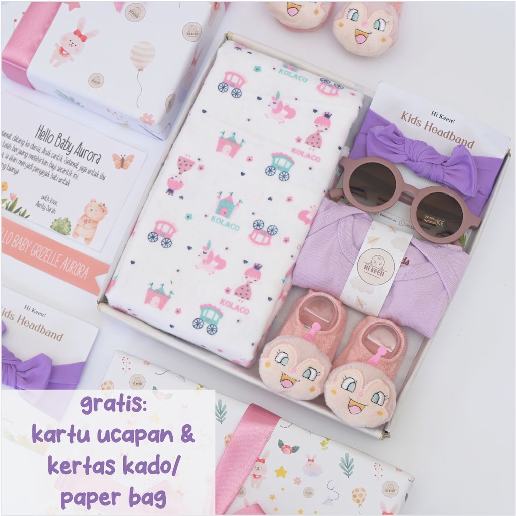 Hikeen baby hampers swaddle series baby girl &amp; baby boy kado lahiran bayi dengan bedong baby gift set premium