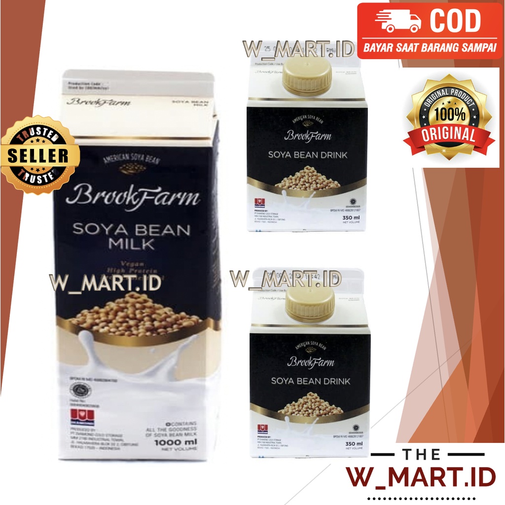 

BROOKFARM SOYA BEAN MILK SUSU KACANG KEDELAI SOY BEAN VEGAN BROOK FARM 935 1000 ML