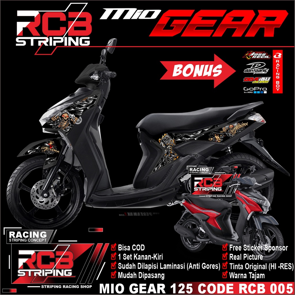 striping mio gear 125 Jerinx - striping mio gear- Striping Sticker Yamaha Mio Gear 125 -125 .Rcb 005