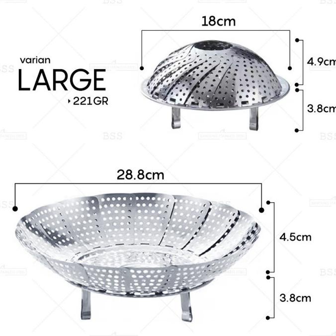 Alas Wadah Kukus Steamer Lipat Alat Steam Kukusan