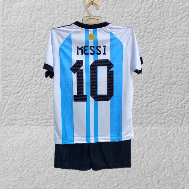 baju messi jersey baju bola anak argentina home kids 2022/2023 printing