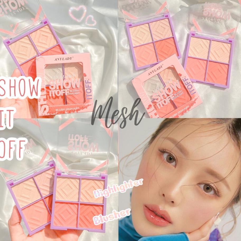 

COD SHOW IT OFF Blush Highlight - Anylady Blusher Highlighter Eyeshadow Make Up Palette 813B 4240