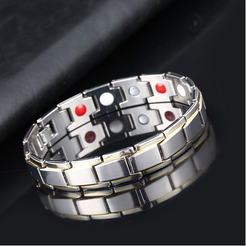 WTW  Aksesoris Pria Gelang Kesehatan Pria Bio Titanium Magnetic Bio Anti-Fatigue Bangle